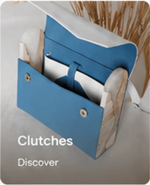 Blue structured clutch